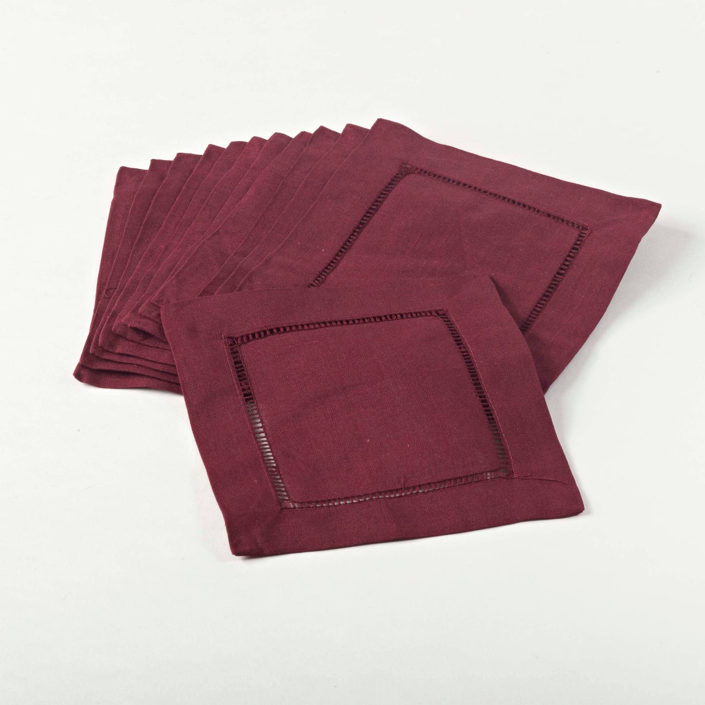 Hemstitched Cocktail Napkins - Set of 4