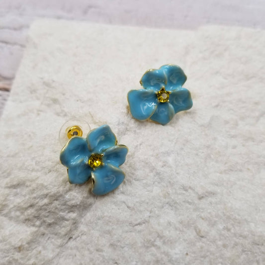 Blue Enchantress Flower Earrings