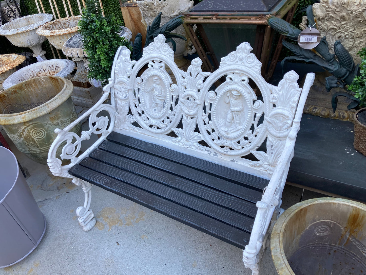 Antique Style Cast Aluminum Garden Bench