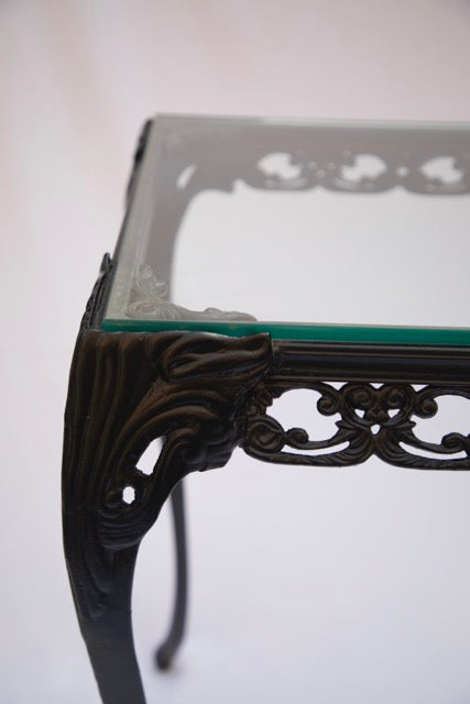 Vintage Scroll Regency Style Patio Console Table