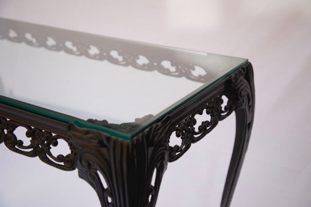 Vintage Scroll Regency Style Patio Console Table