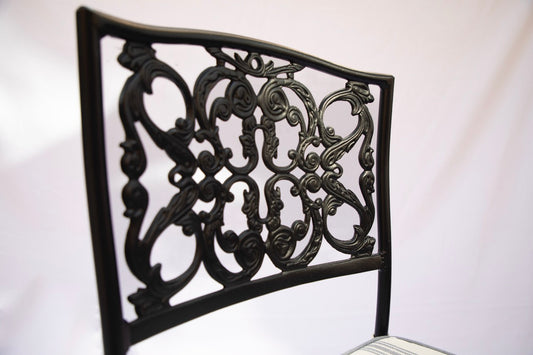 Vintage Scroll Regency Style Patio Side Chairs, Set of 5