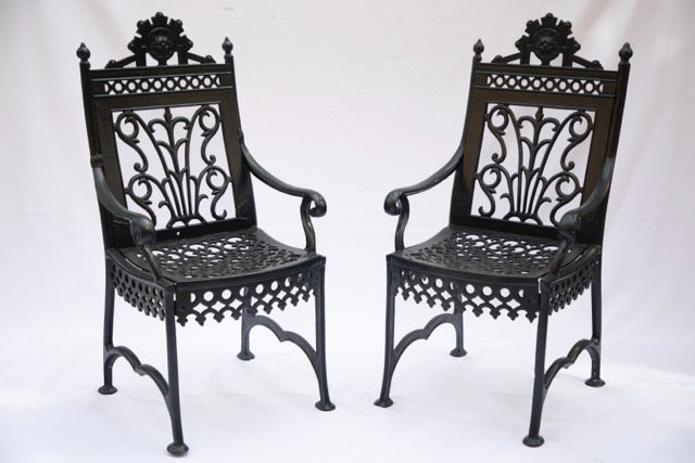 Pair of Cast Iron Garden Chairs