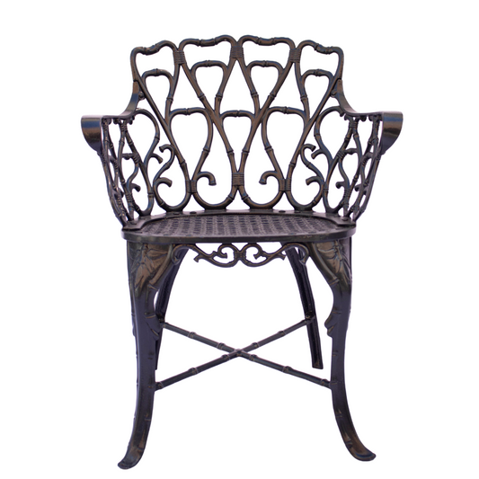 Bamboo-Style Aluminum Arm Chairs, Set of 4