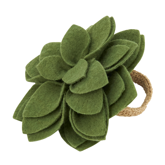 Felt Flower Napkin Rings - Set of 4