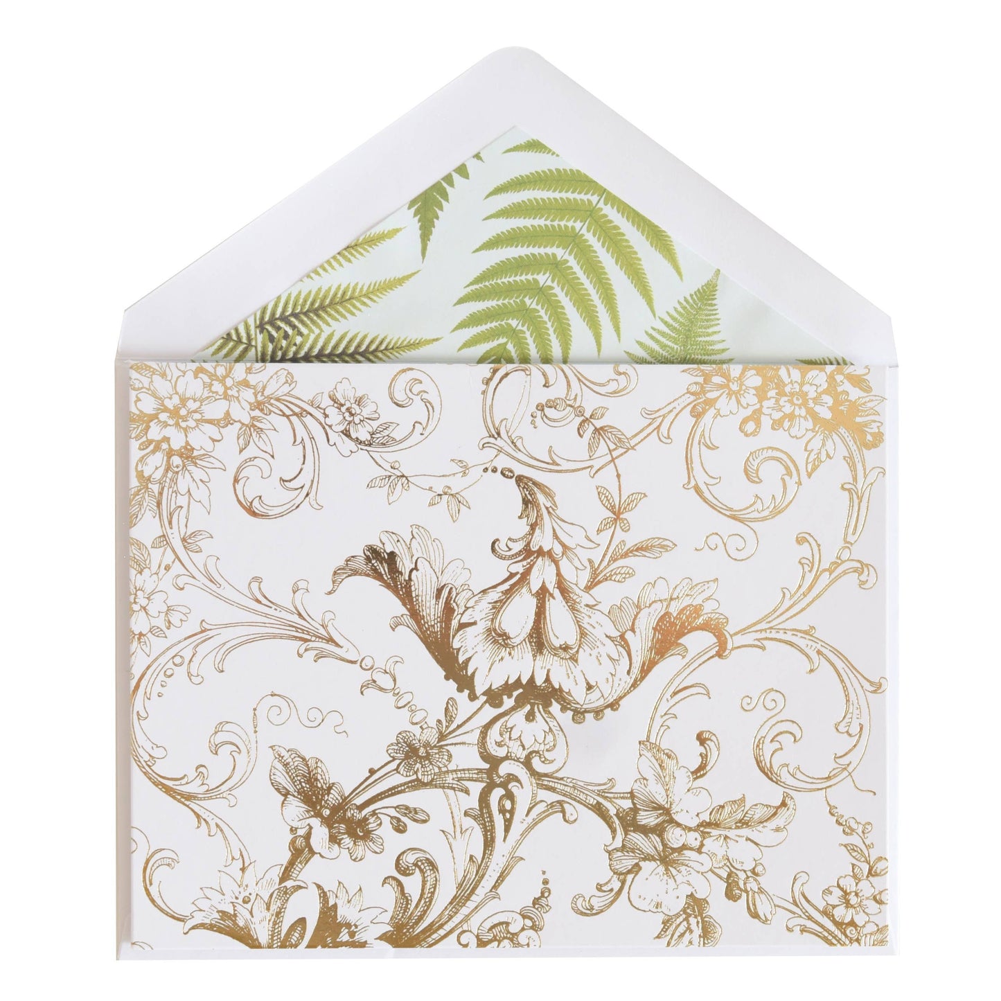 Botanical Foil Swirl Folded Note Cards