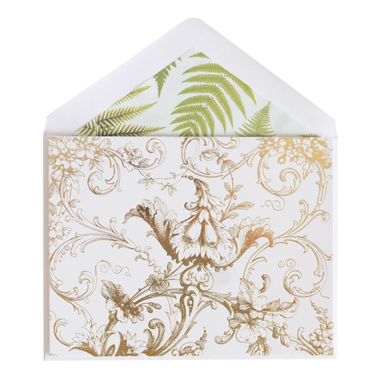 Botanical Foil Swirl Folded Note Cards