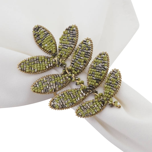 Beaded Leaf Napkin Ring