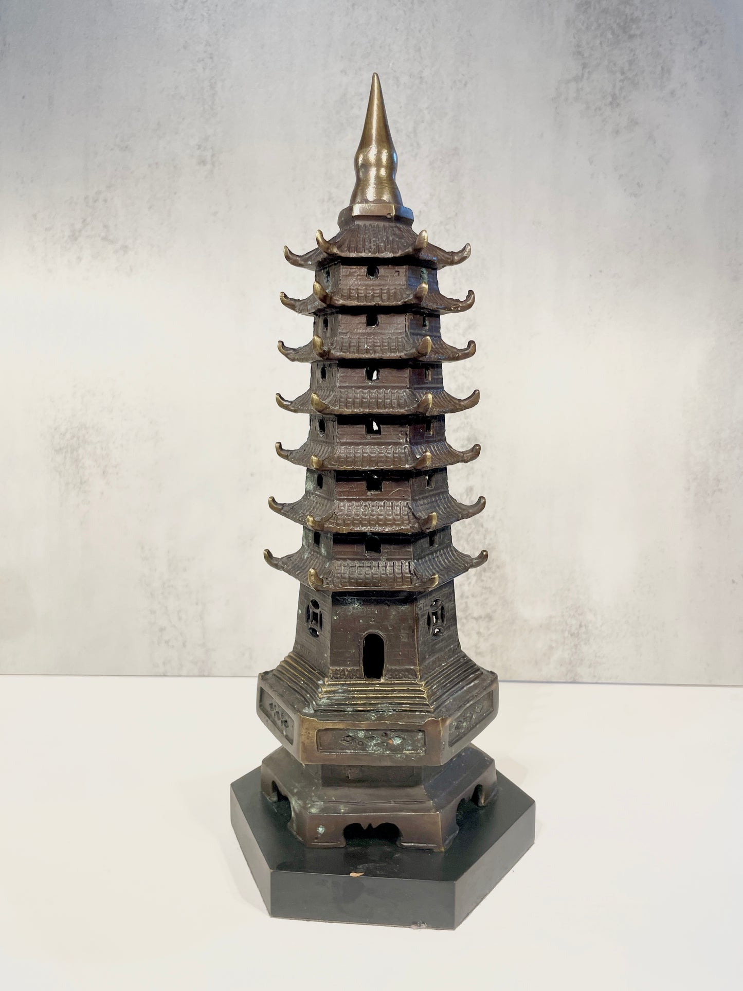 Pair of Bronze Pagodas