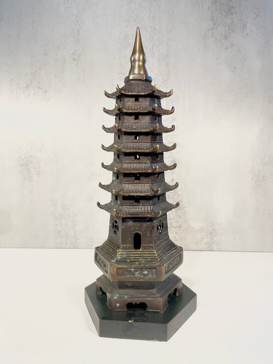Pair of Bronze Pagodas