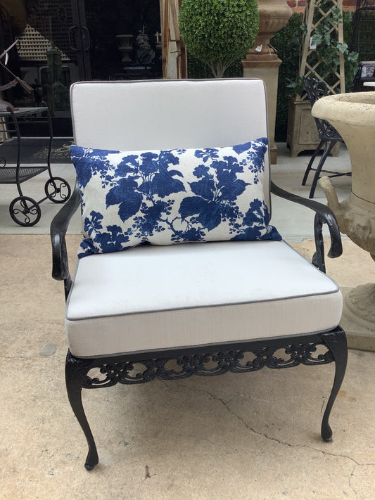 Custom Indoor/Outdoo Indigo Lumbar Pillow