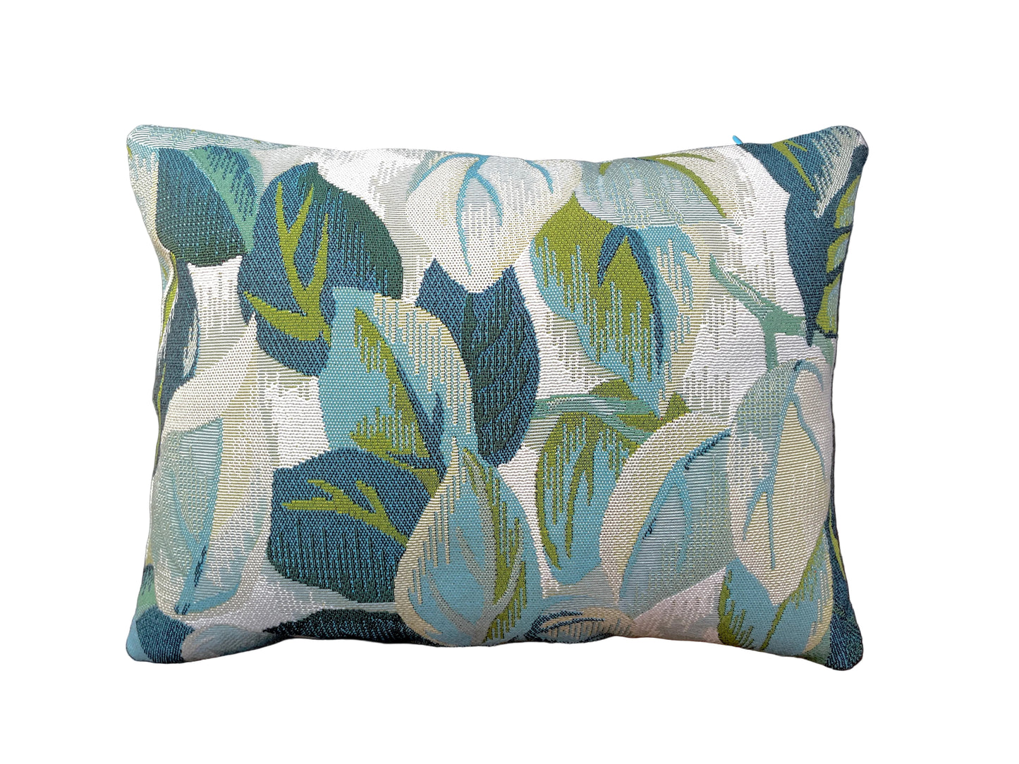 Custom 15x12 Outdoor/Indoor Lumbar - Turquoise Leaves