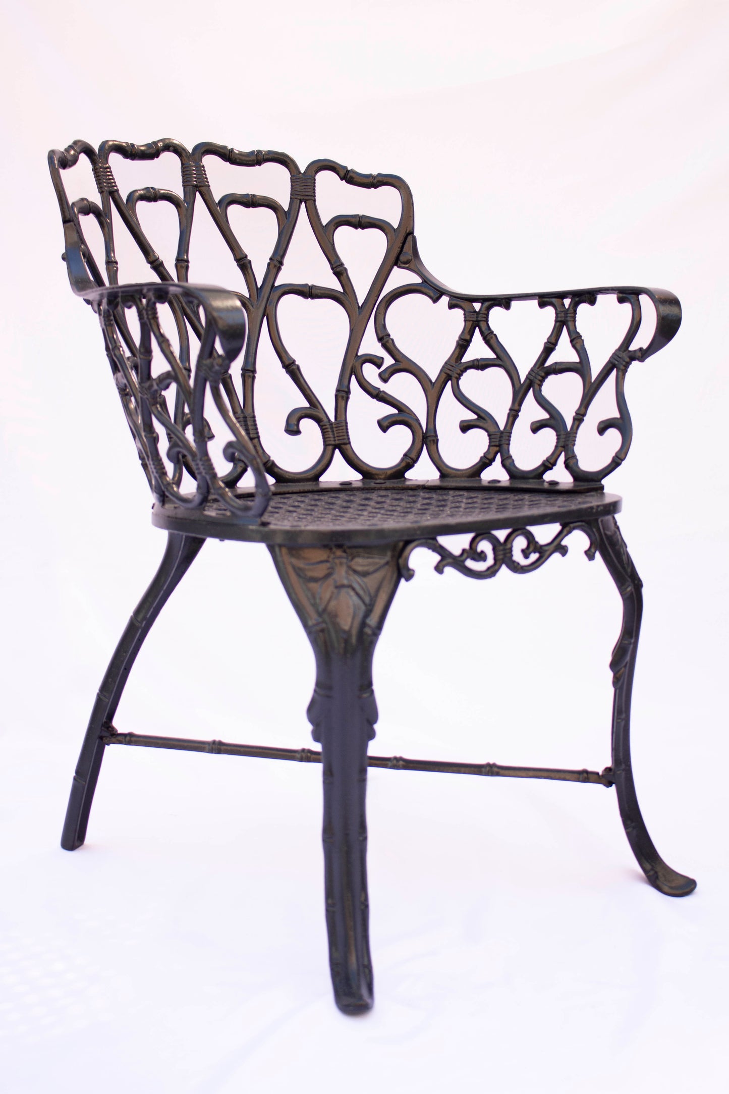 Bamboo-Style Aluminum Arm Chairs, Set of 4
