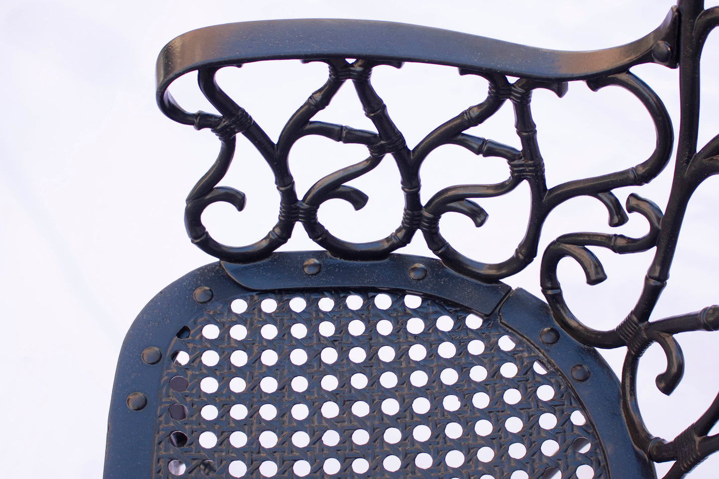 Bamboo-Style Aluminum Arm Chairs, Set of 4