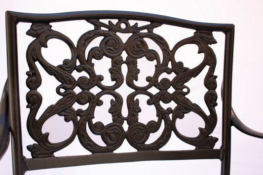 Pair of Vintage Scroll Regency Style Patio Arm Chairs