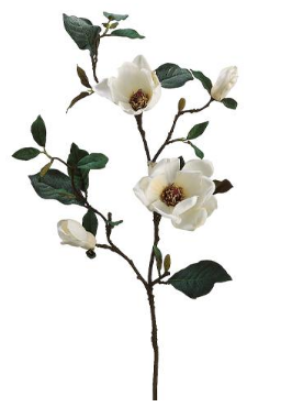 Magnolia Spray with Flowers and Buds - 35"