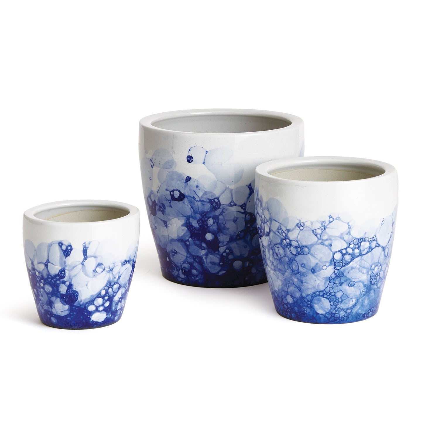 Blue & White Ripple Pots