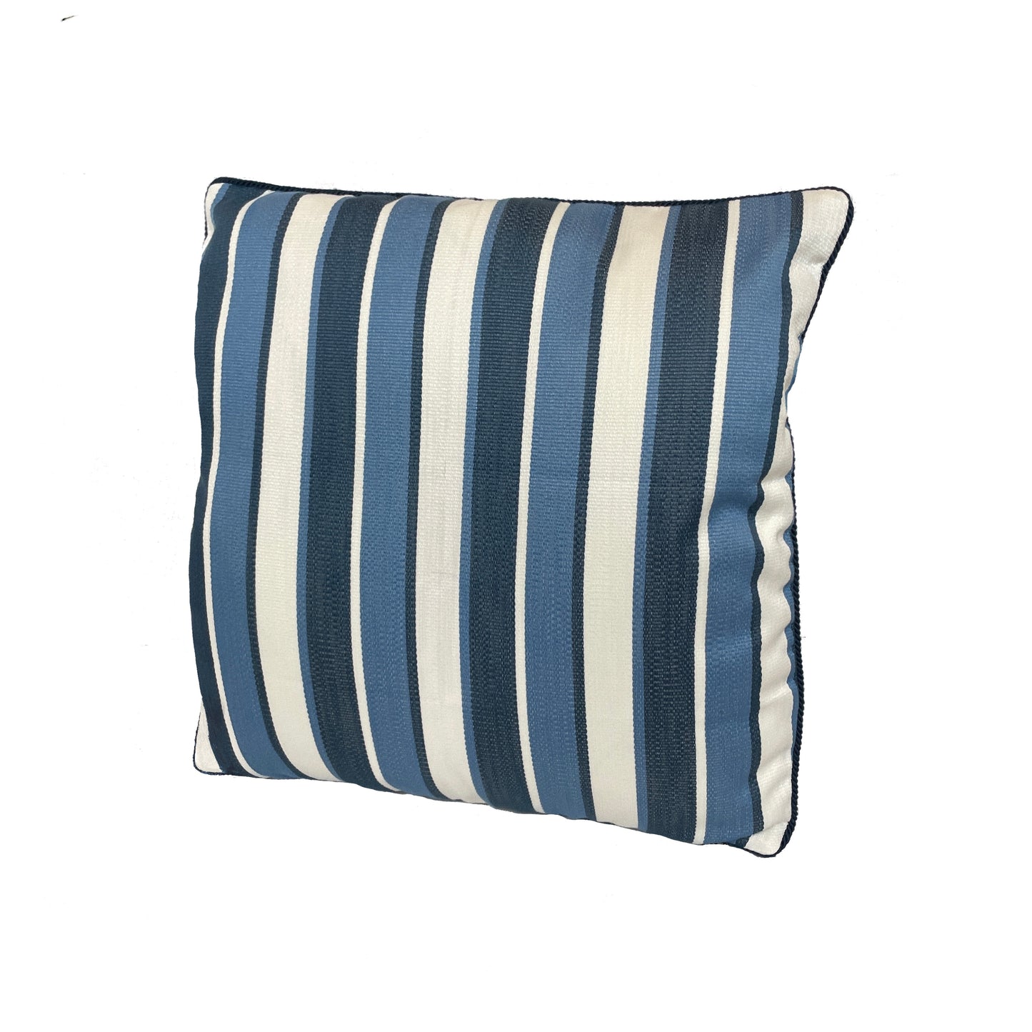 Custom Indoor/Outdoor 20" Throw Pillow - Navy/Blue/Cream Stripe
