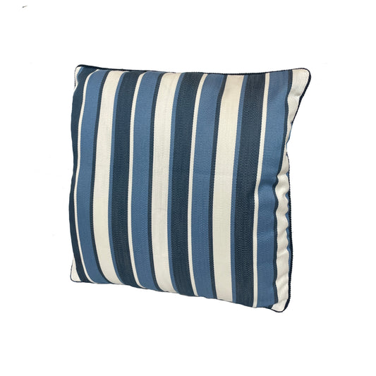 Custom Indoor/Outdoor 20" Throw Pillow - Navy/Blue/Cream Stripe