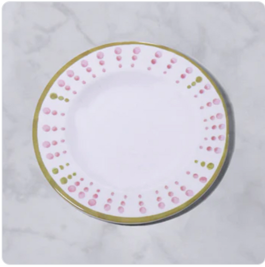 VIDA Athena Salad Plate 9.25" (Pink and Green) Set of 4