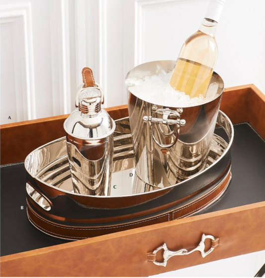 Silver Ice Bucket with HorseBit Handle