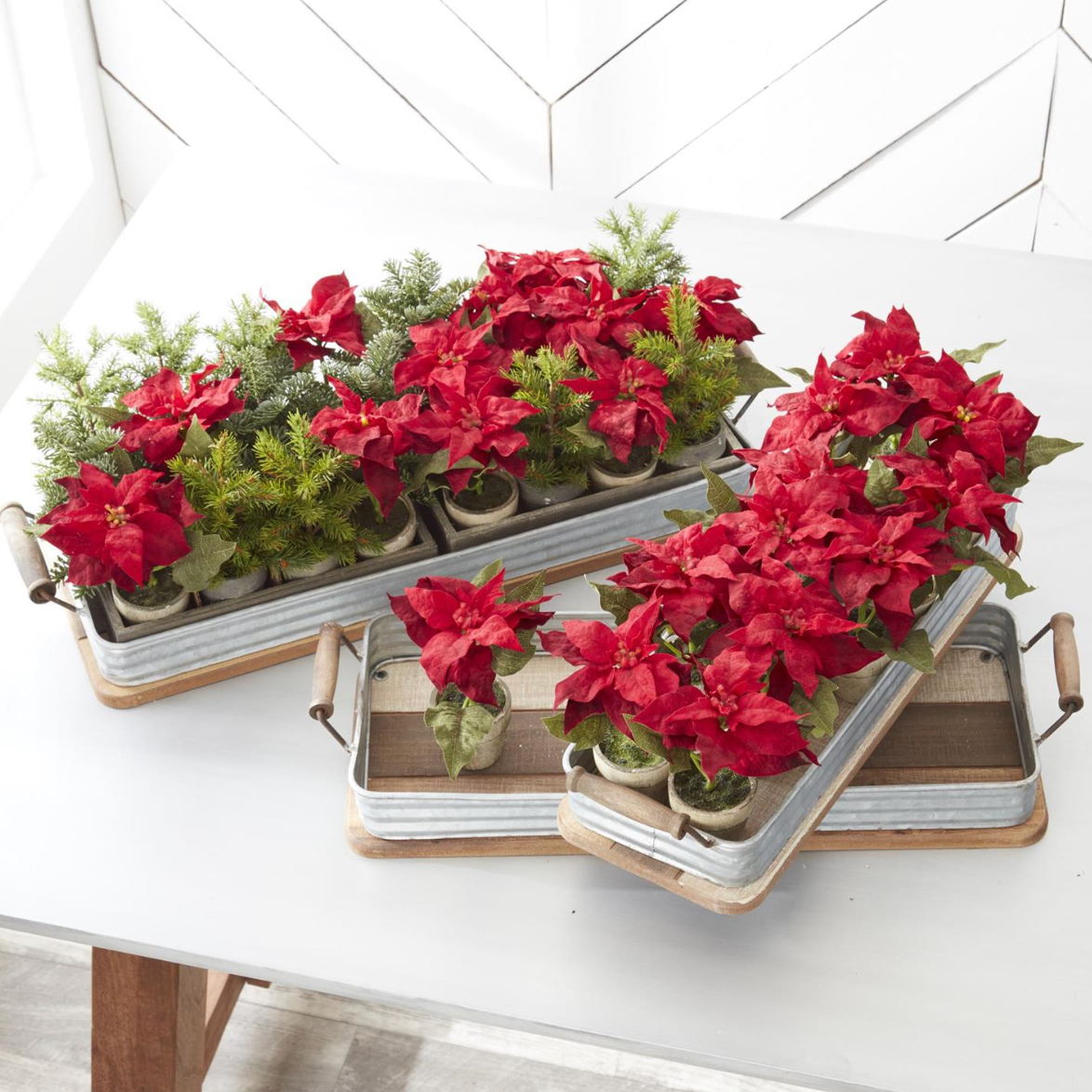 potted poinsettia plant Mini Poinsettia | Faux Florals