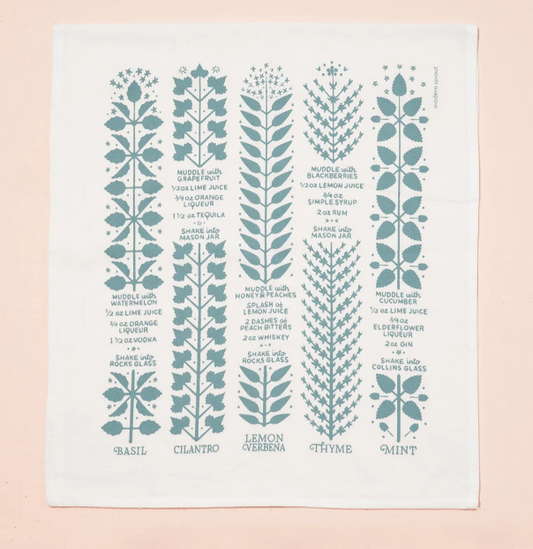 Boozy Botanical Tea Towel