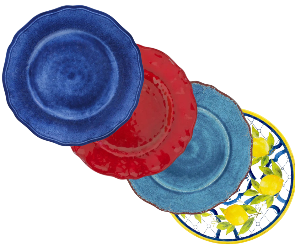 Luxury Melamine Dinner Plates, set of 4