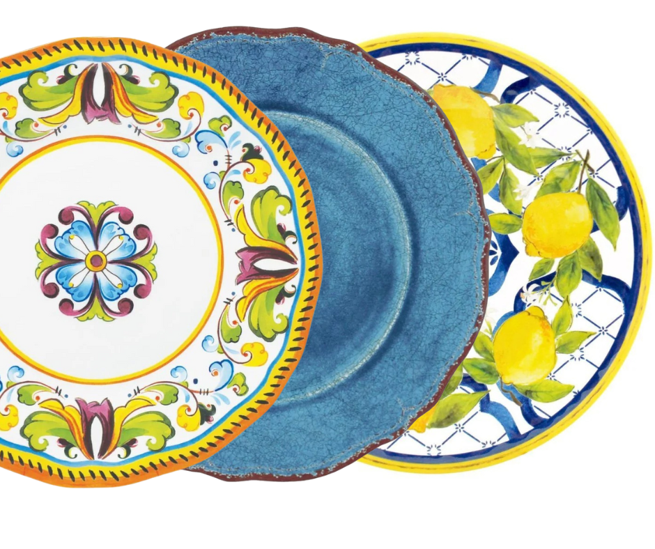 Luxury Melamine Salad Plates, Set of 4