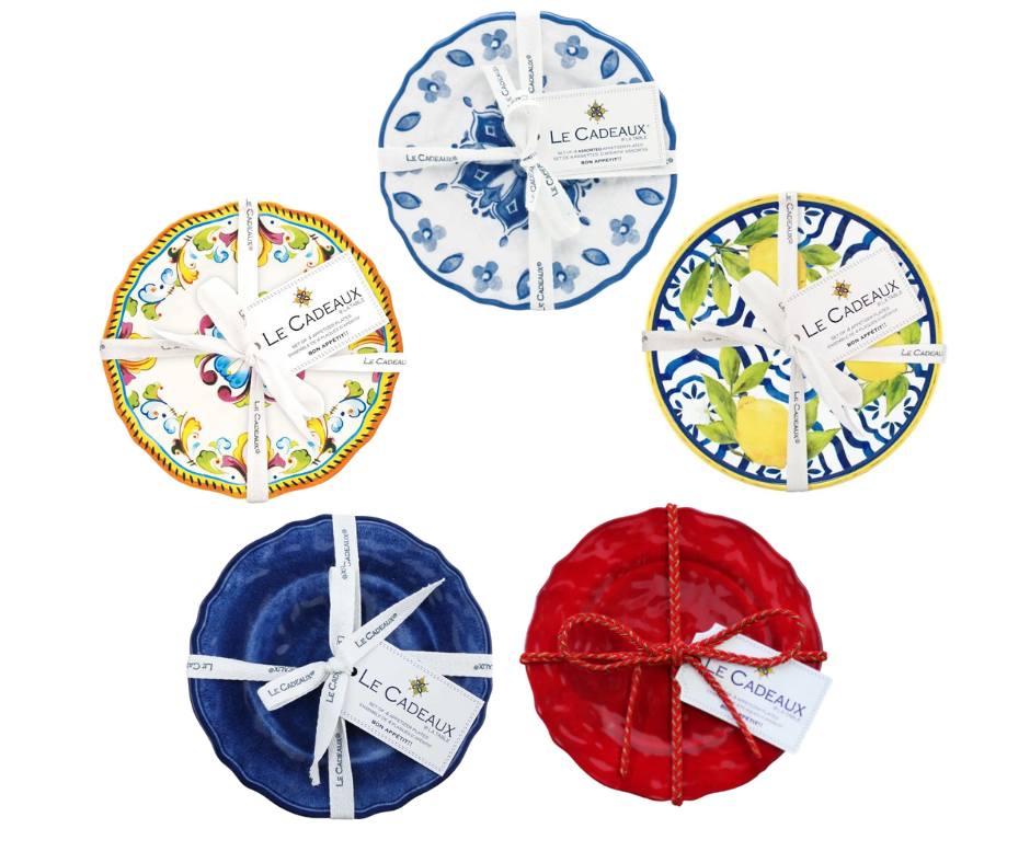 Luxury Melamine Appetizer Plates, Set of 4