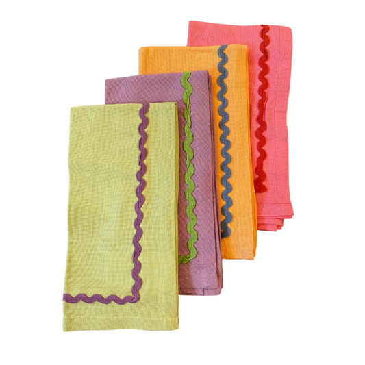 Cotton Napkins with Contrasting Trim