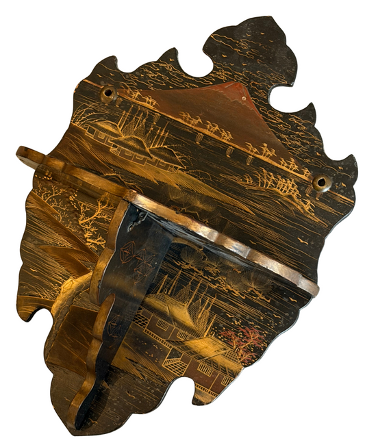 Pair of lacquered Chinoiserie Folding Wall Brackets