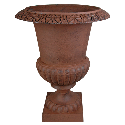 French Urn, Cast Iron, Antique Brown