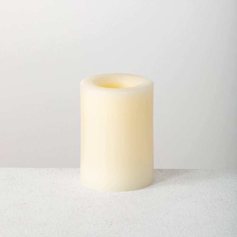 All Weather LED Pillar Candles - Beige