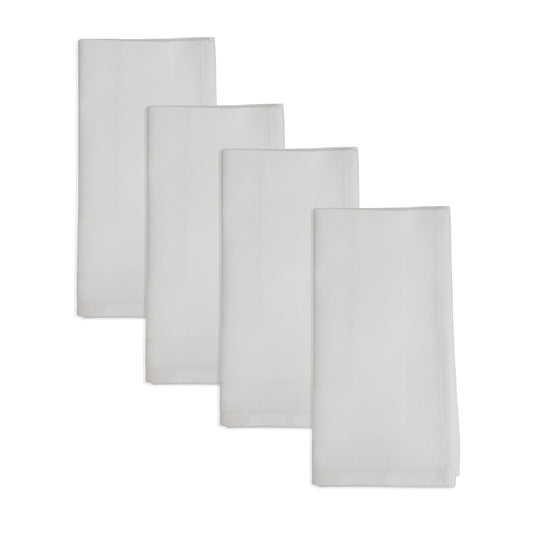 Satin-Trimmed Damask Napkins - Set of 4