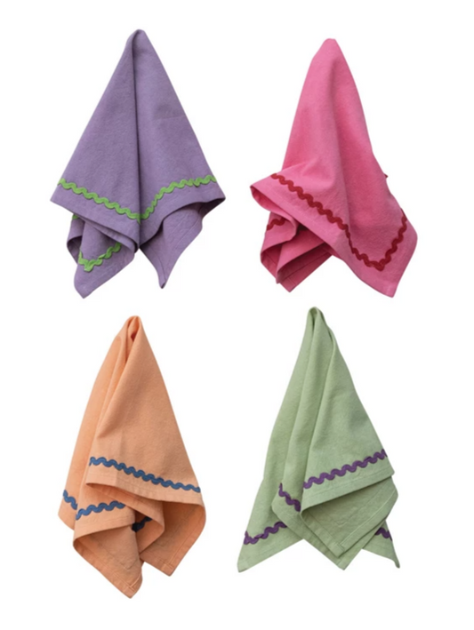 Cotton Napkins with Contrasting Trim