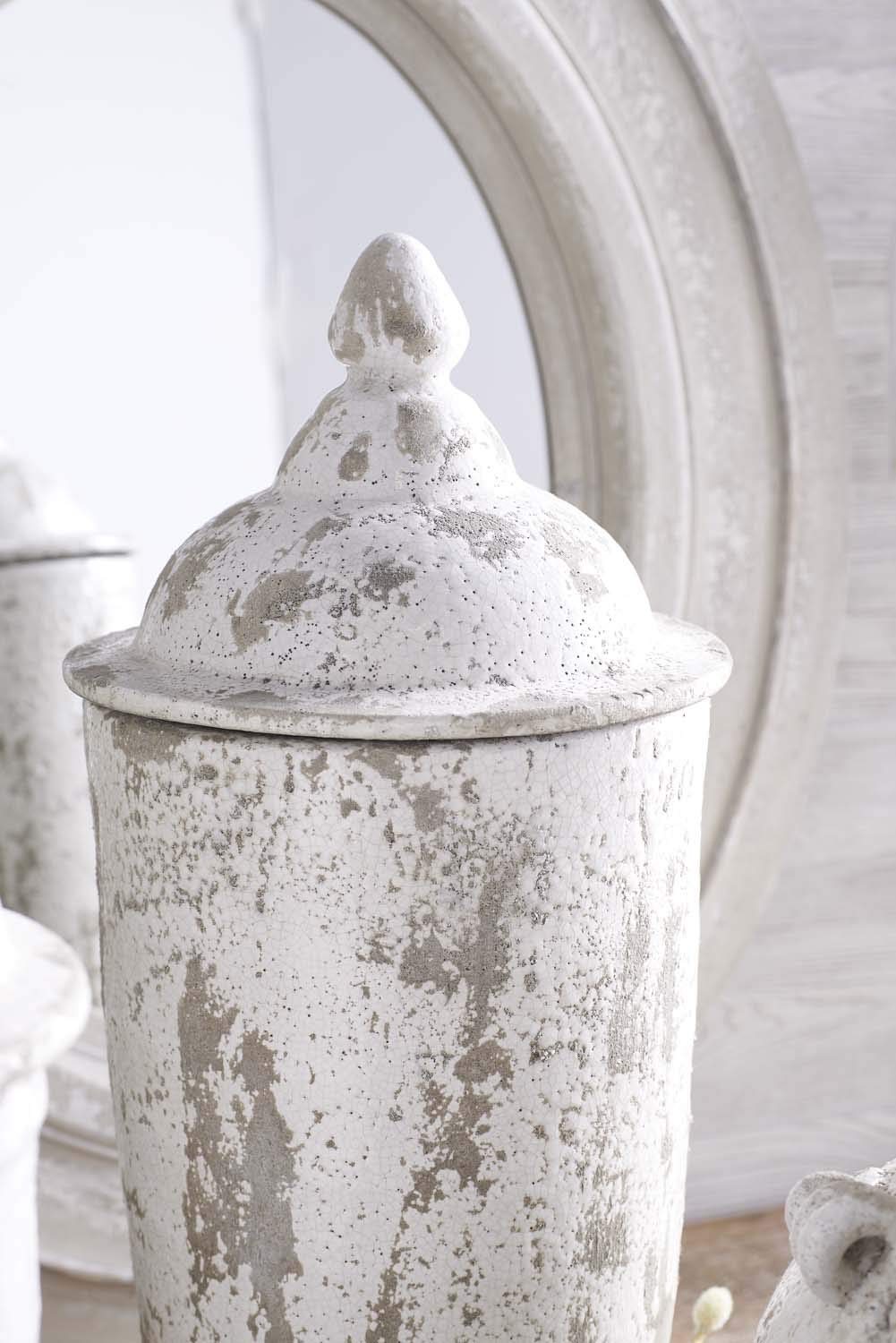 White Glazed Terracotta Vase, Assorted Style