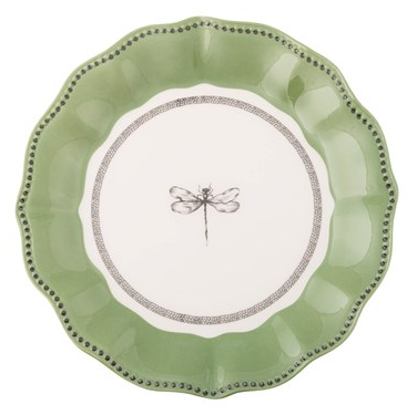 Green Dragonfly Salad/Luncheon Plates - Set of 4