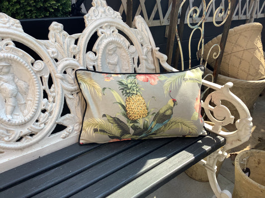 Outdoor Pillow: Pineapple and Parrot Lumbar