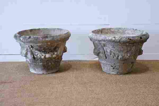 Pair of English Concrete Garden Planters