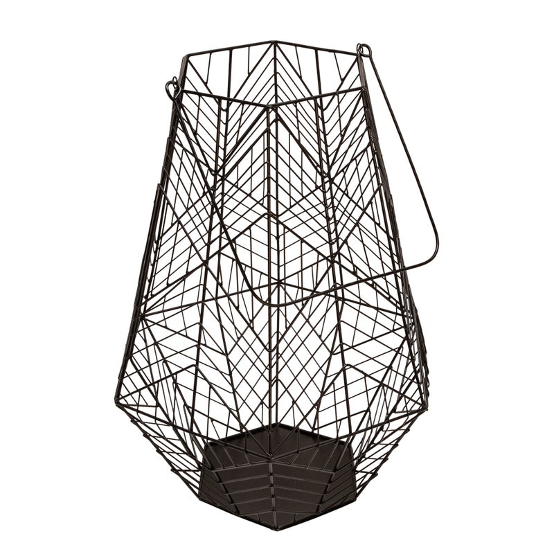 Metal 24" Wire Lantern, Black