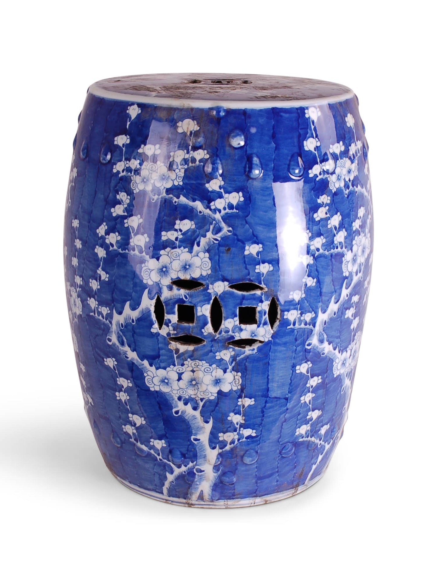 Blue and White Hawthorne Garden Seat