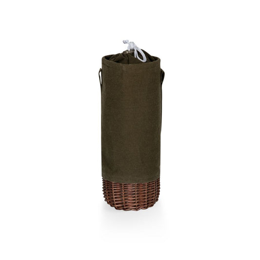 Malbec Insulated Canvas and Willow Wine Bottle Basket