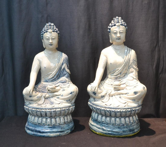 Large Blue & White Chinese Porcelain Seated Buddha, assorted style