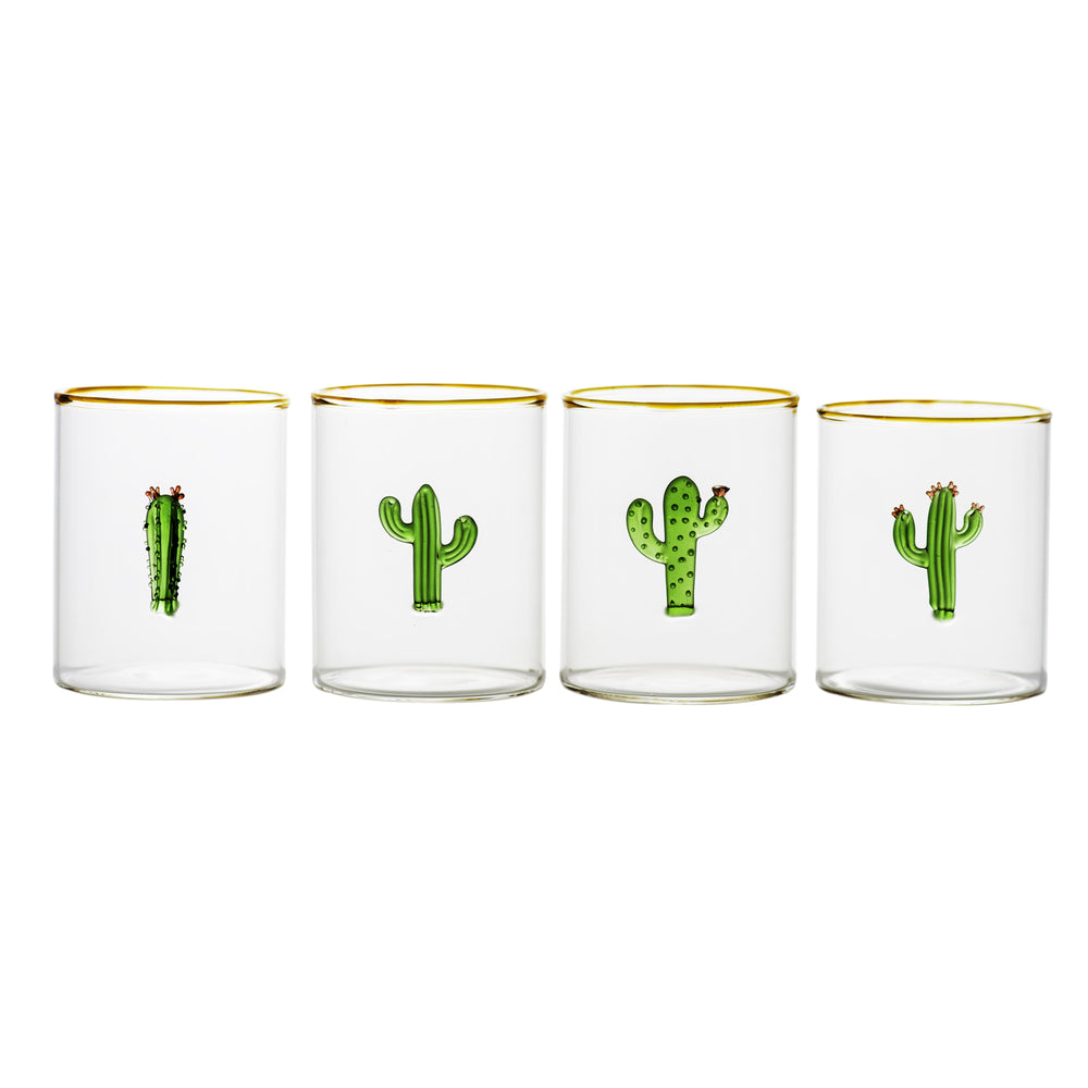 Aztec Cactus Tumbler, Set of 4