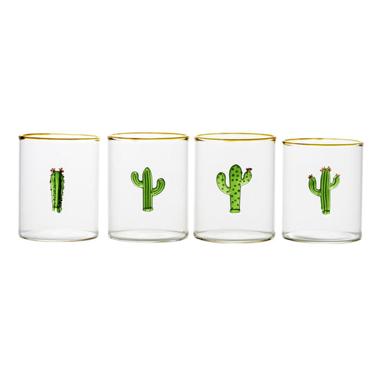 Aztec Cactus Tumbler, Set of 4