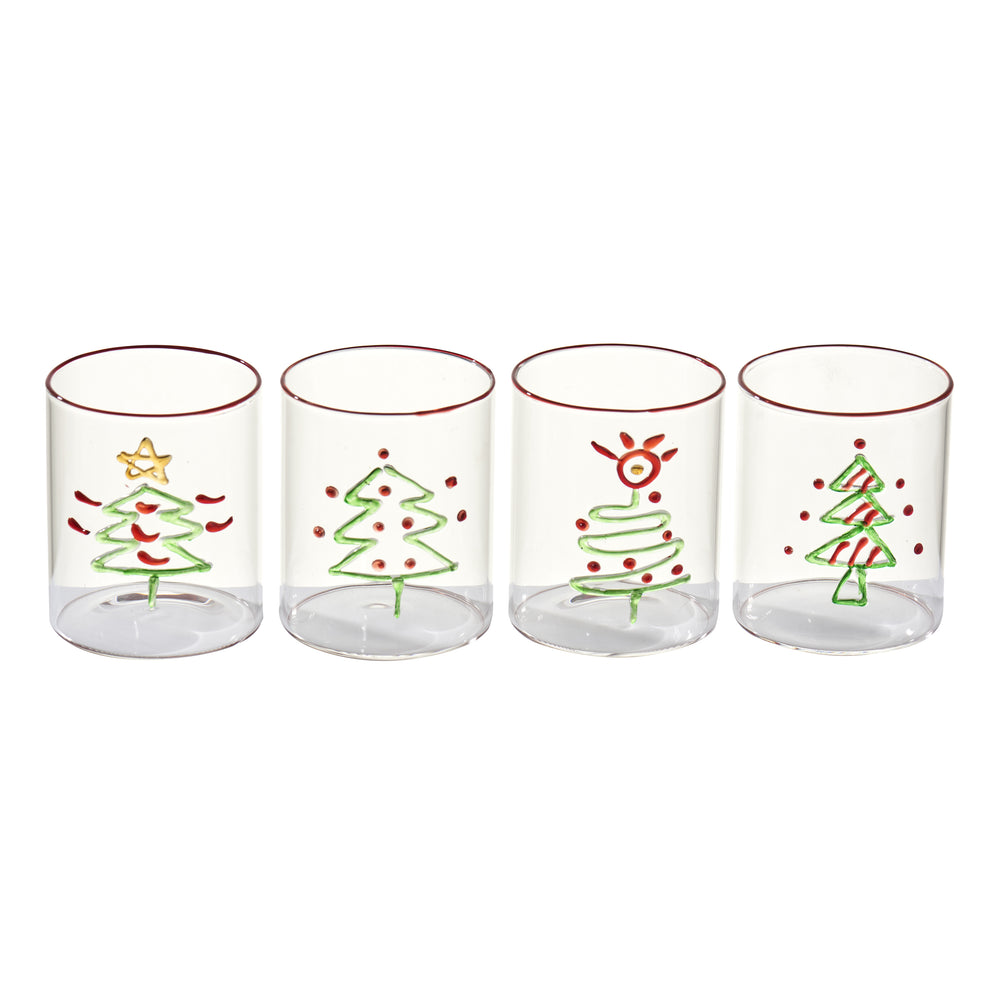 Christmas Tree Tumblers, Set of 4