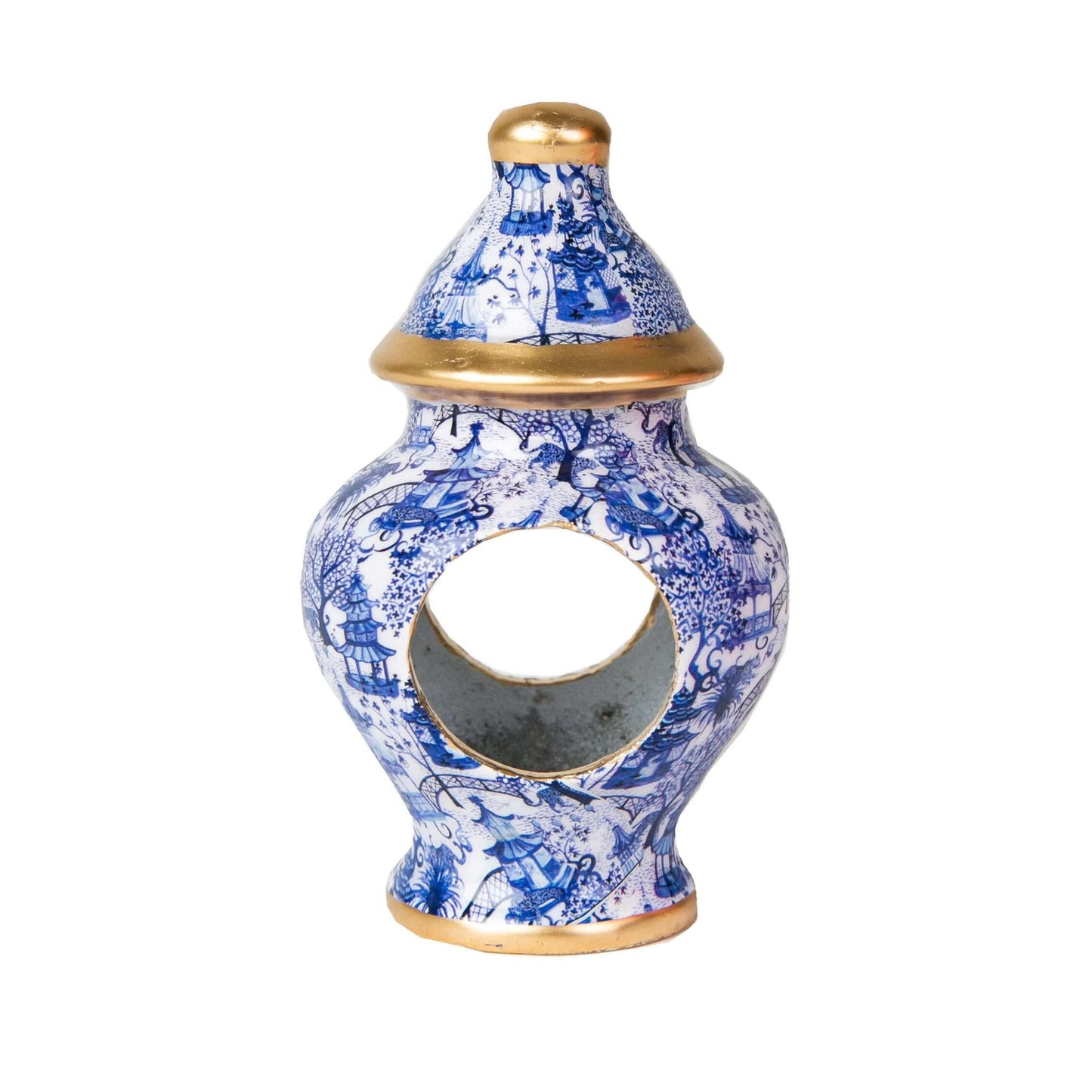 Garden Party Blue Ginger Jar Napkin Ring, set of 4