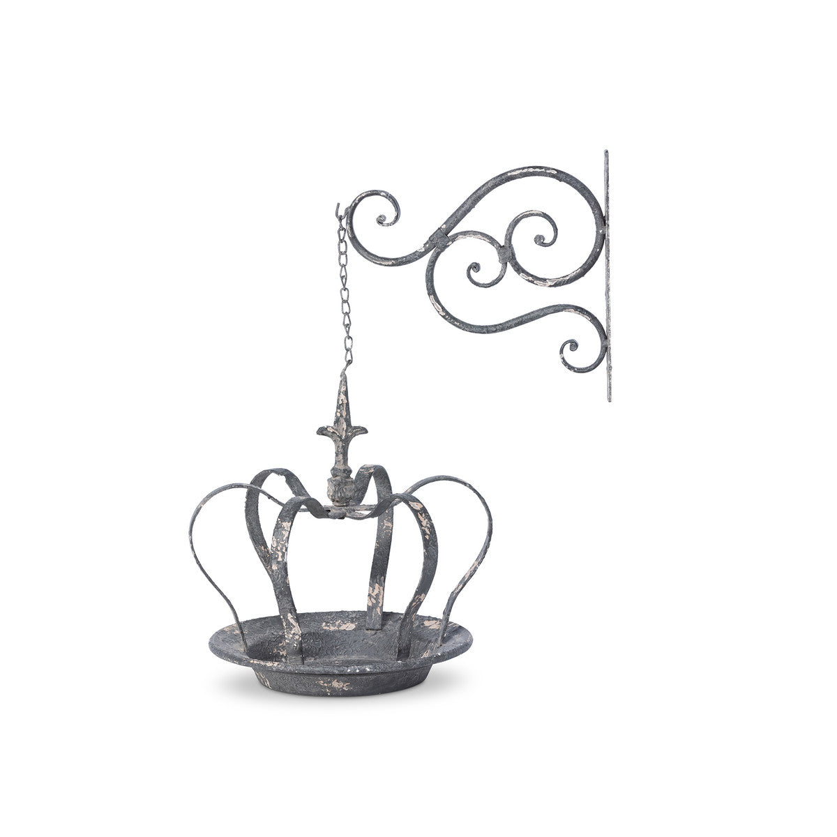 Hanging Crown Bird Feeder with Metal Wall Bracket