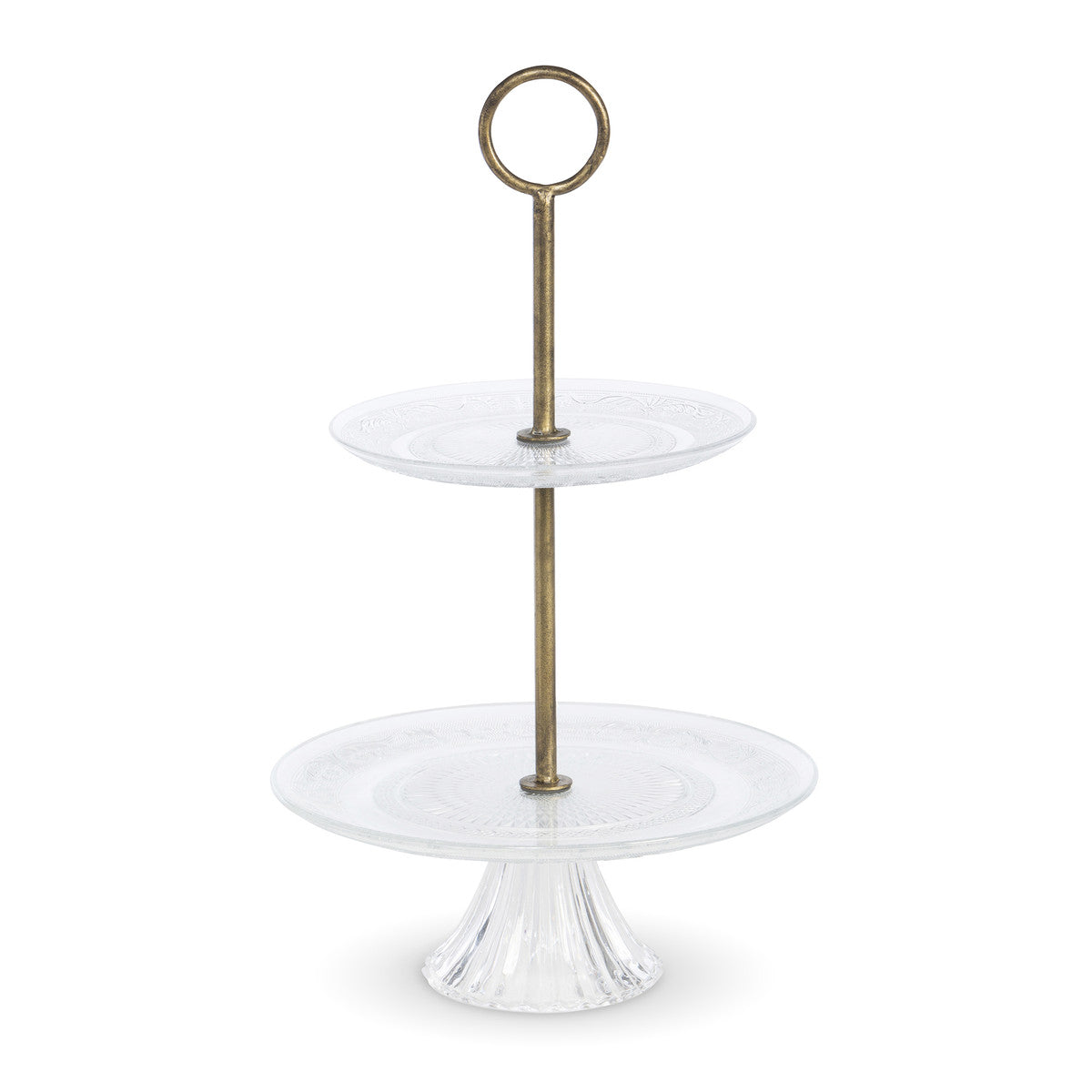 Embossed Two-Tiered Tea Service Stand